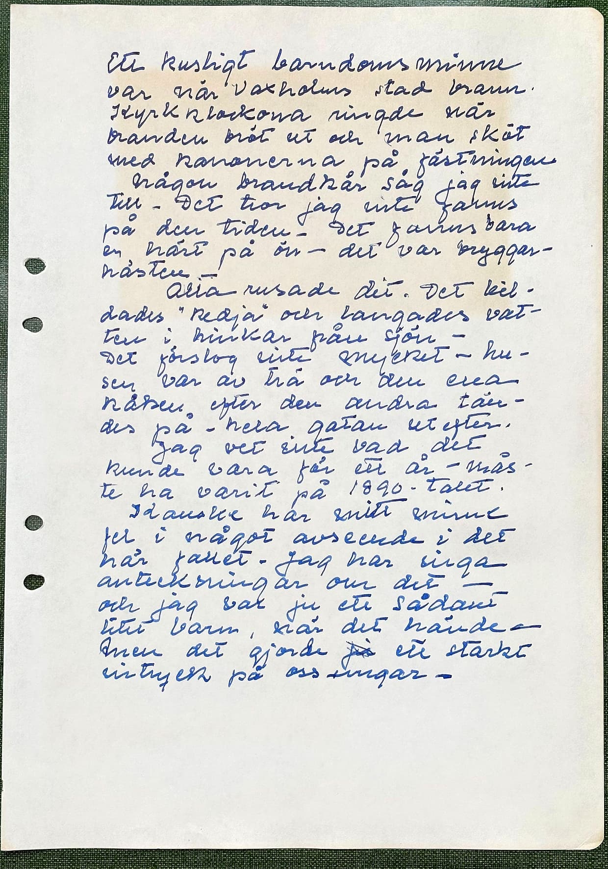 Fotograferad dagbokssida 47. Sidans text är återgiven under bilden.