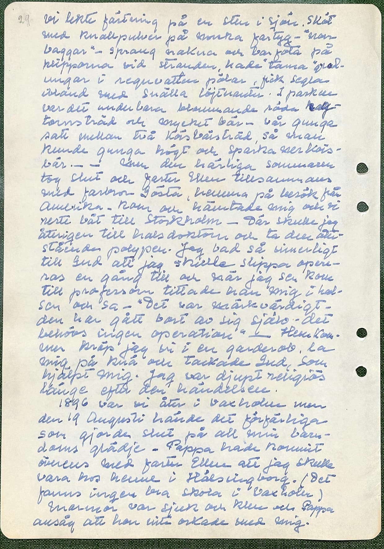 Fotograferad dagbokssida 52. Sidans text är återgiven under bilden.