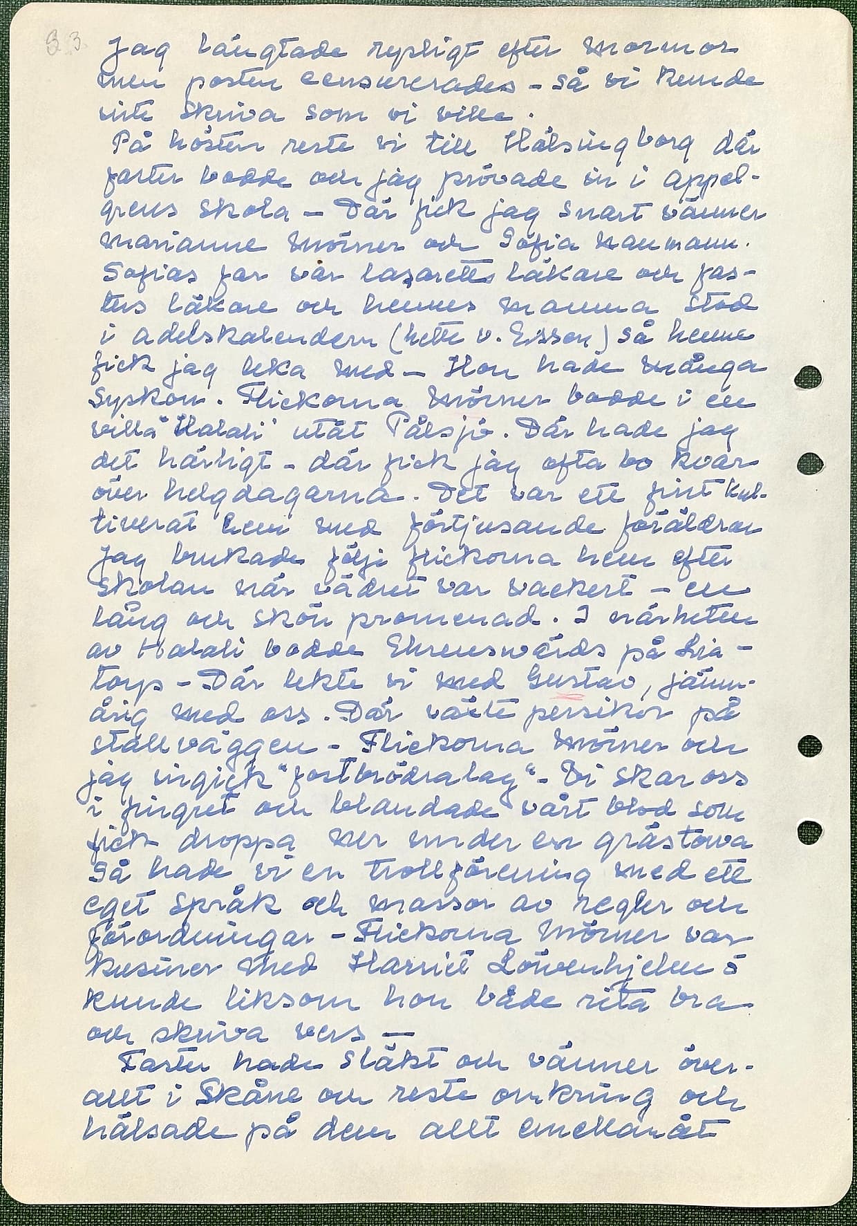 Fotograferad dagbokssida 56. Sidans text är återgiven under bilden.