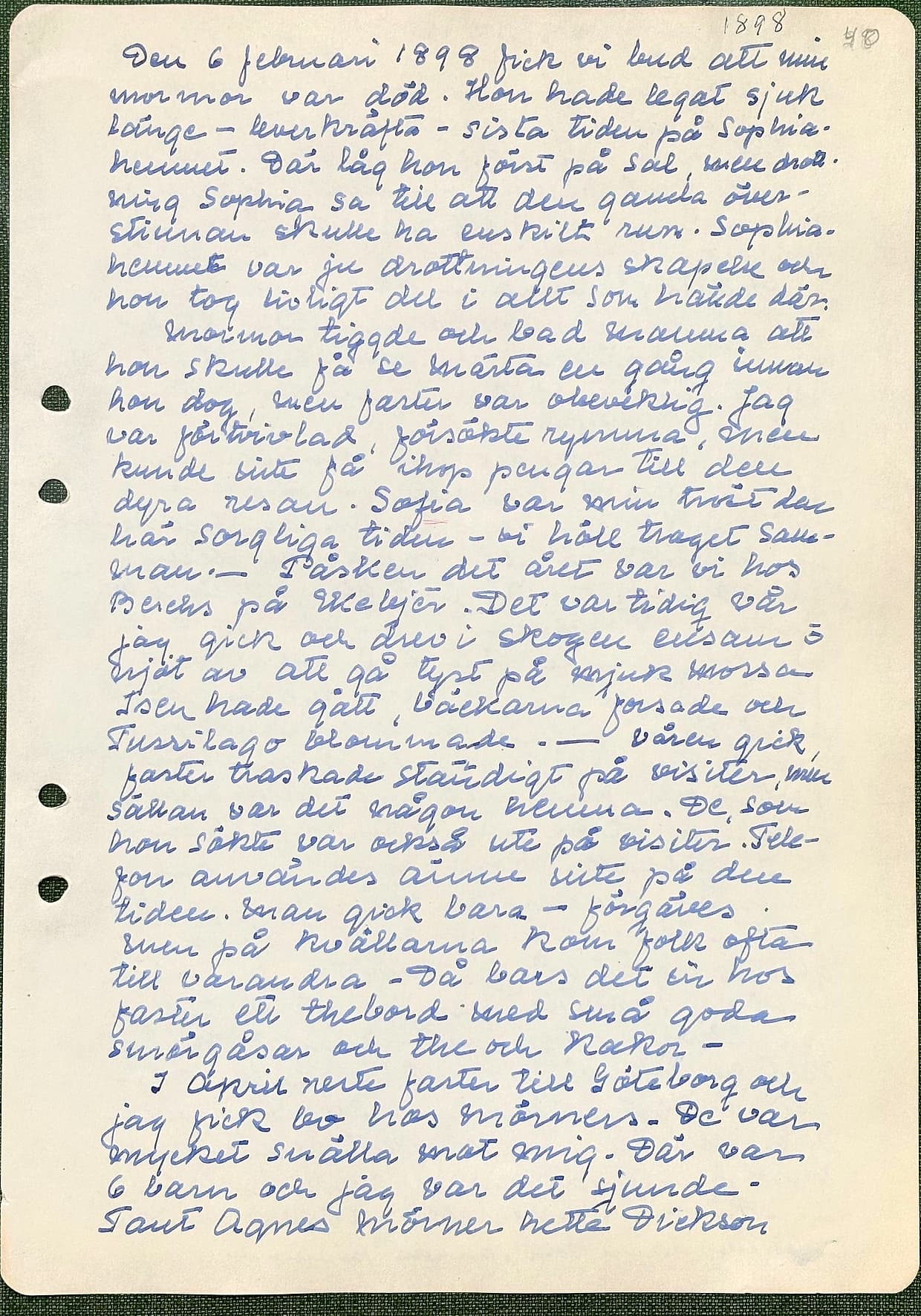 Fotograferad dagbokssida 65. Sidans text är återgiven under bilden.