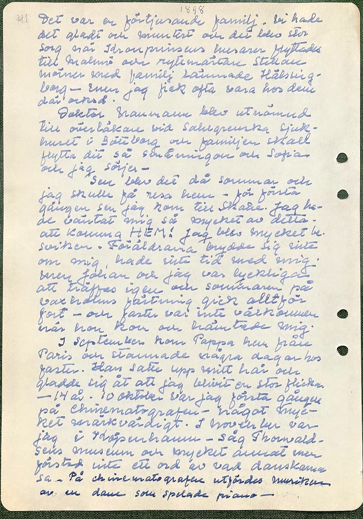 Fotograferad dagbokssida 66. Sidans text är återgiven under bilden.