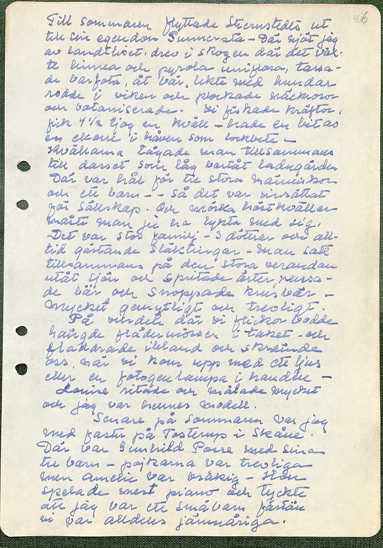 Fotograferad dagbokssida 71. Sidans text är återgiven under bilden.