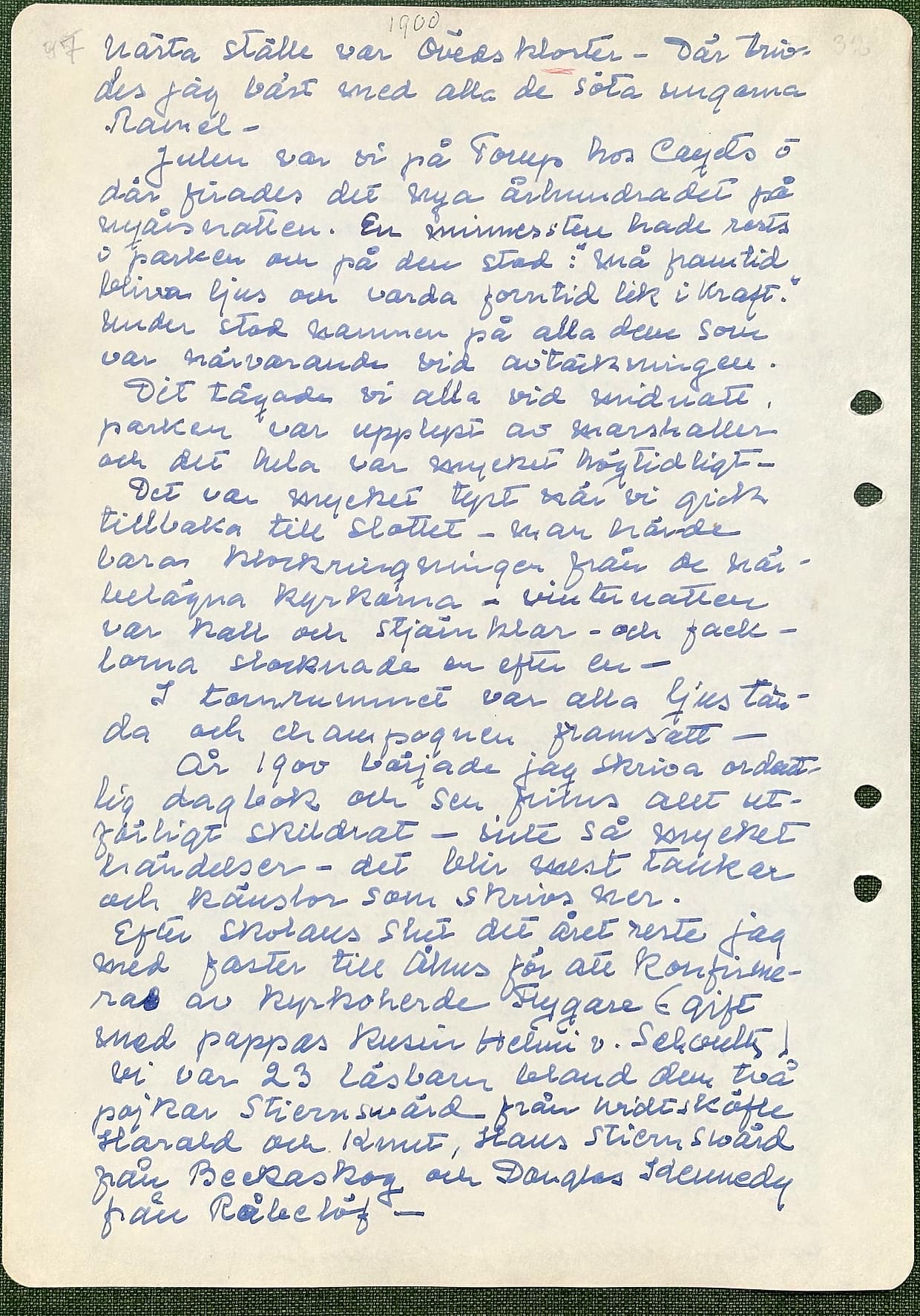Fotograferad dagbokssida 72. Sidans text är återgiven under bilden.