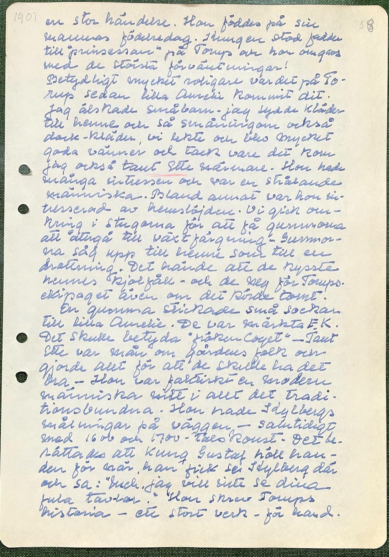 Fotograferad dagbokssida 85. Sidans text är återgiven under bilden.