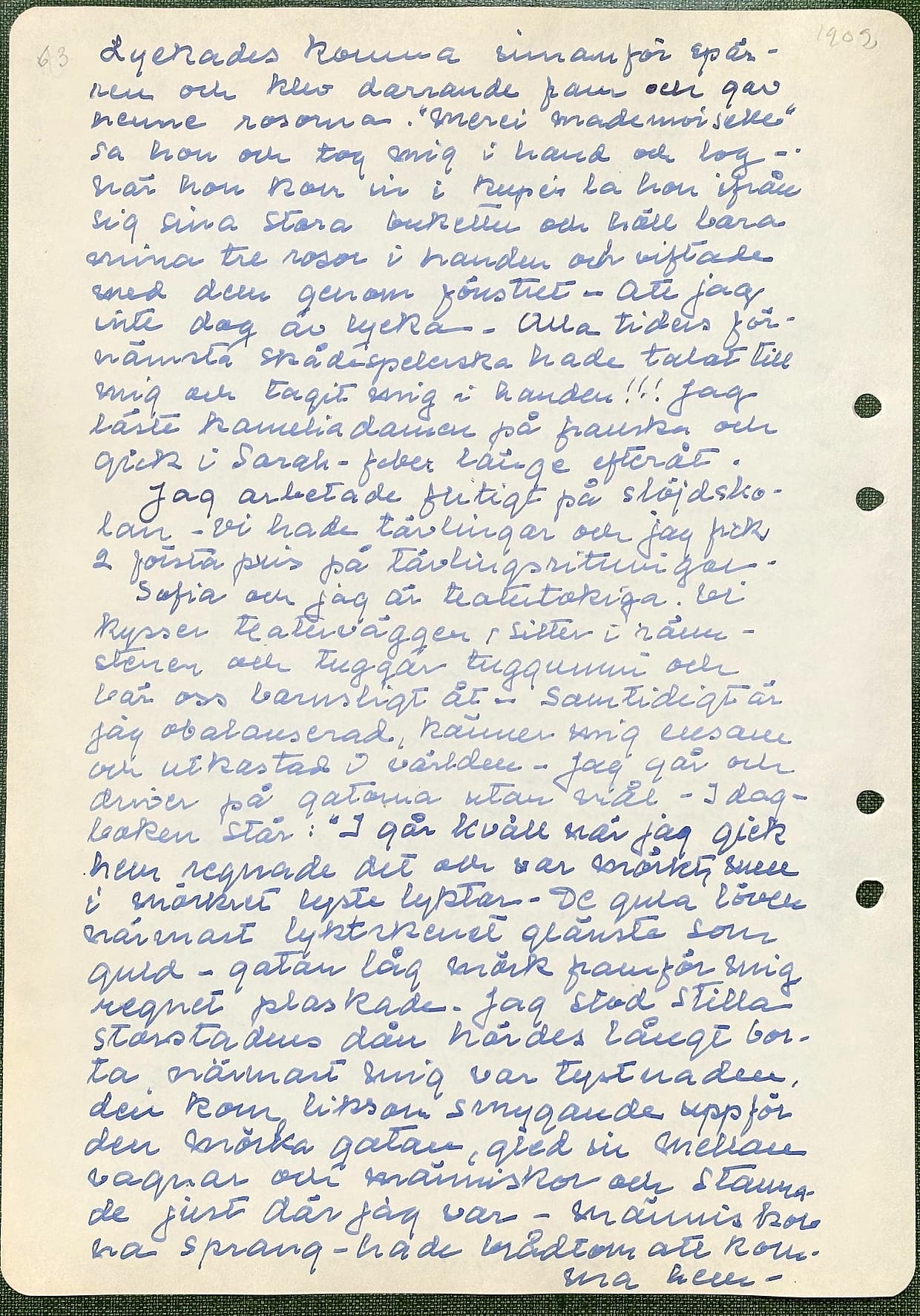 Fotograferad dagbokssida 90. Sidans text är återgiven under bilden.