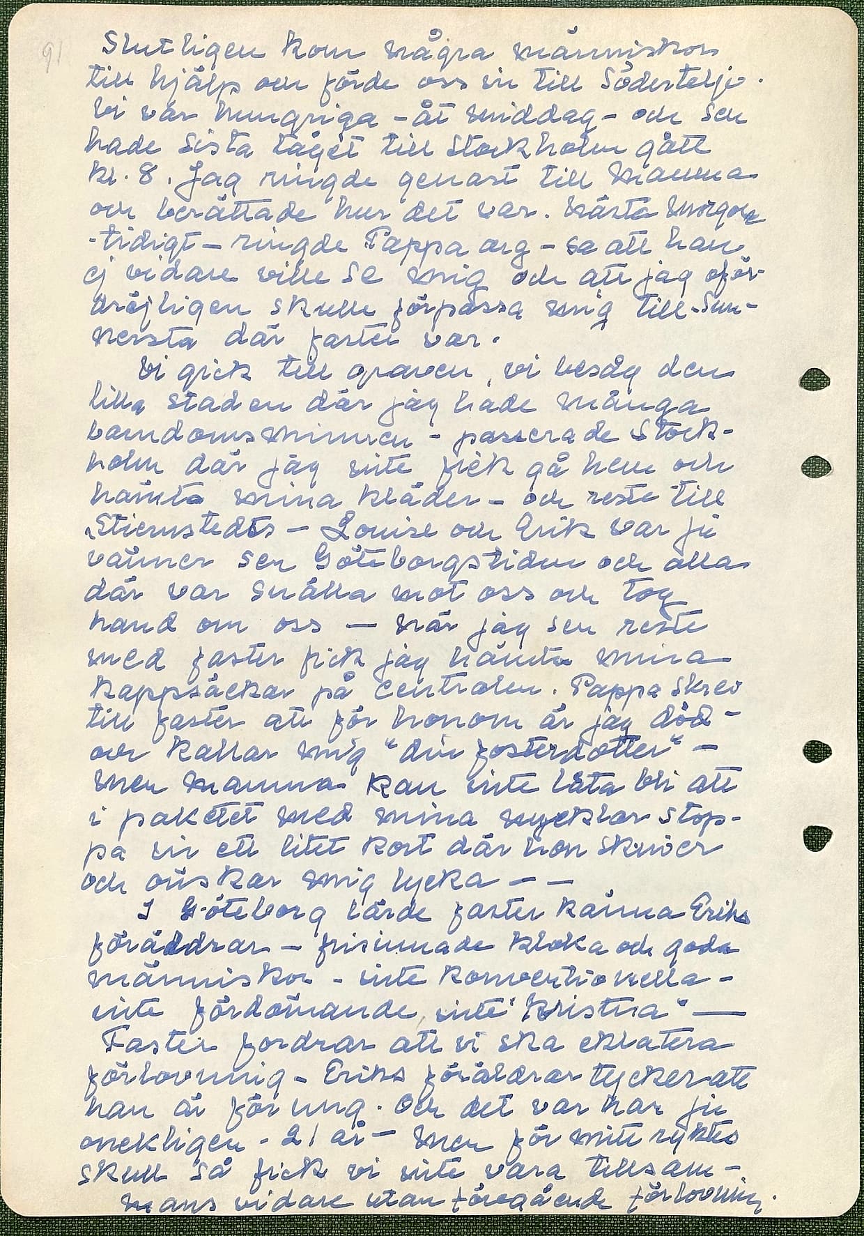Fotograferad dagbokssida 138. Sidans text är återgiven under bilden.
