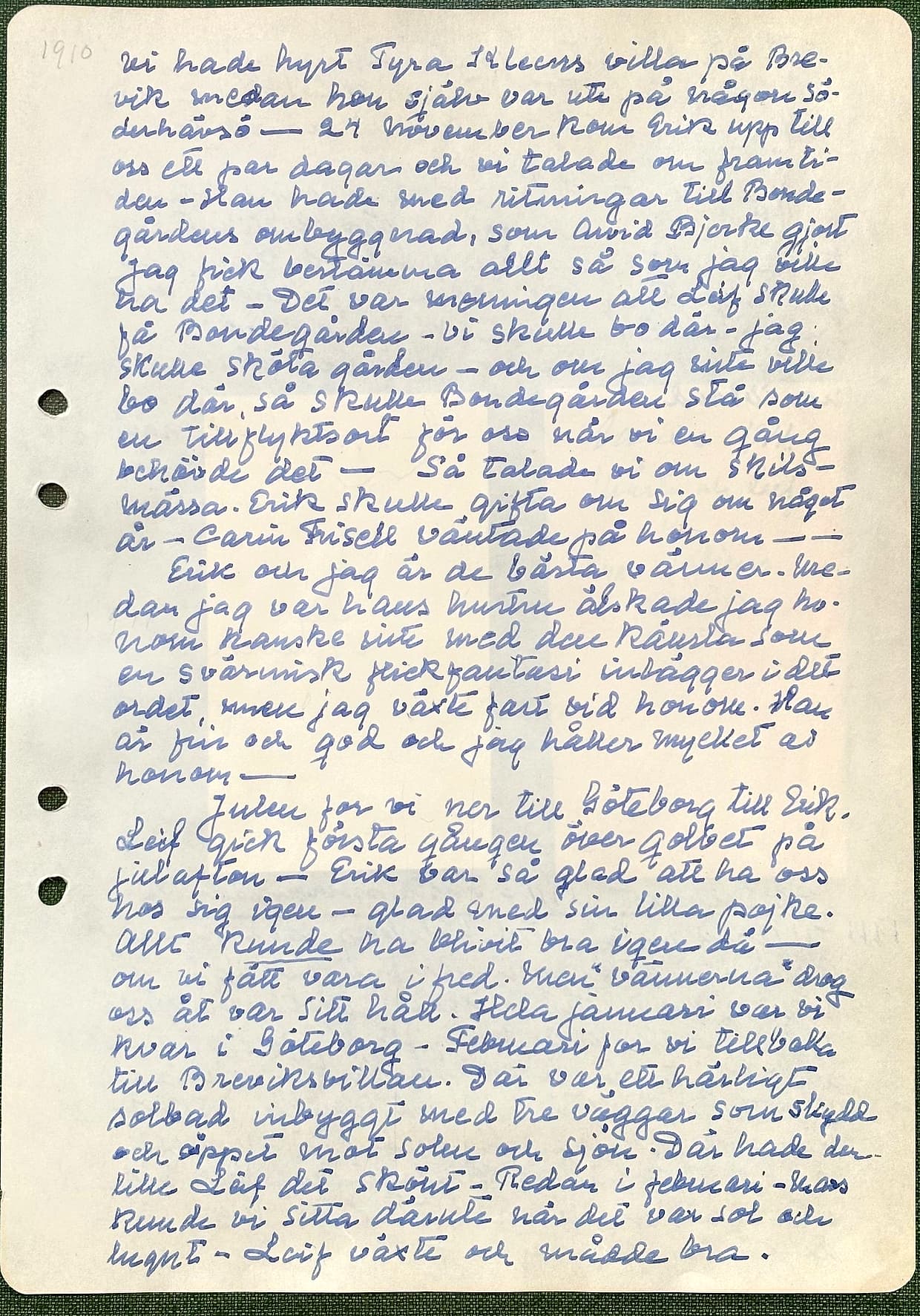 Fotograferad dagbokssida 175. Sidans text är återgiven under bilden.