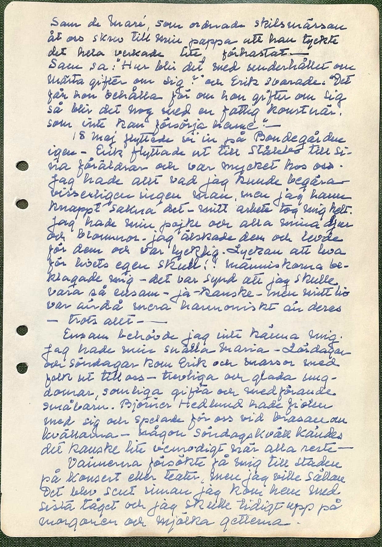 Fotograferad dagbokssida 181. Sidans text är återgiven under bilden.