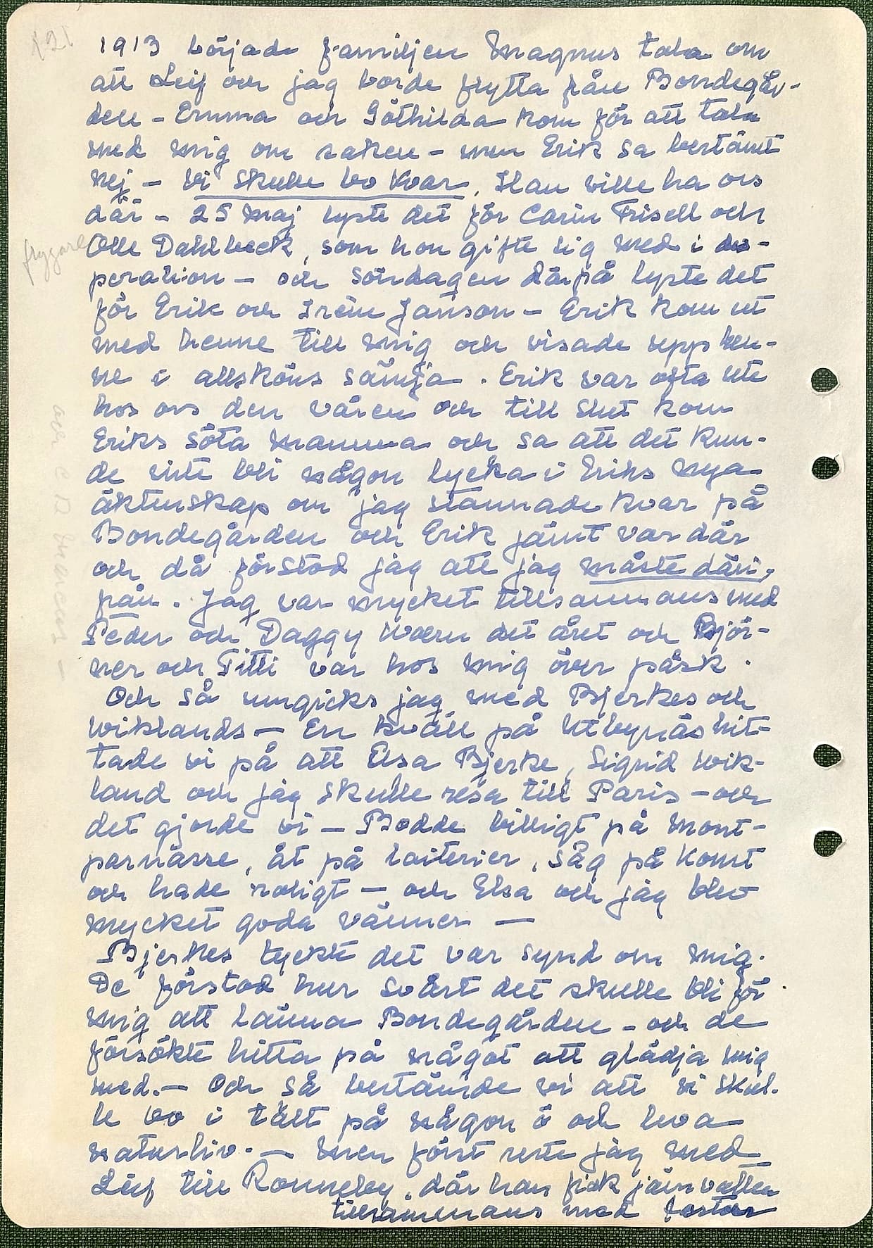 Fotograferad dagbokssida 186. Sidans text är återgiven under bilden.