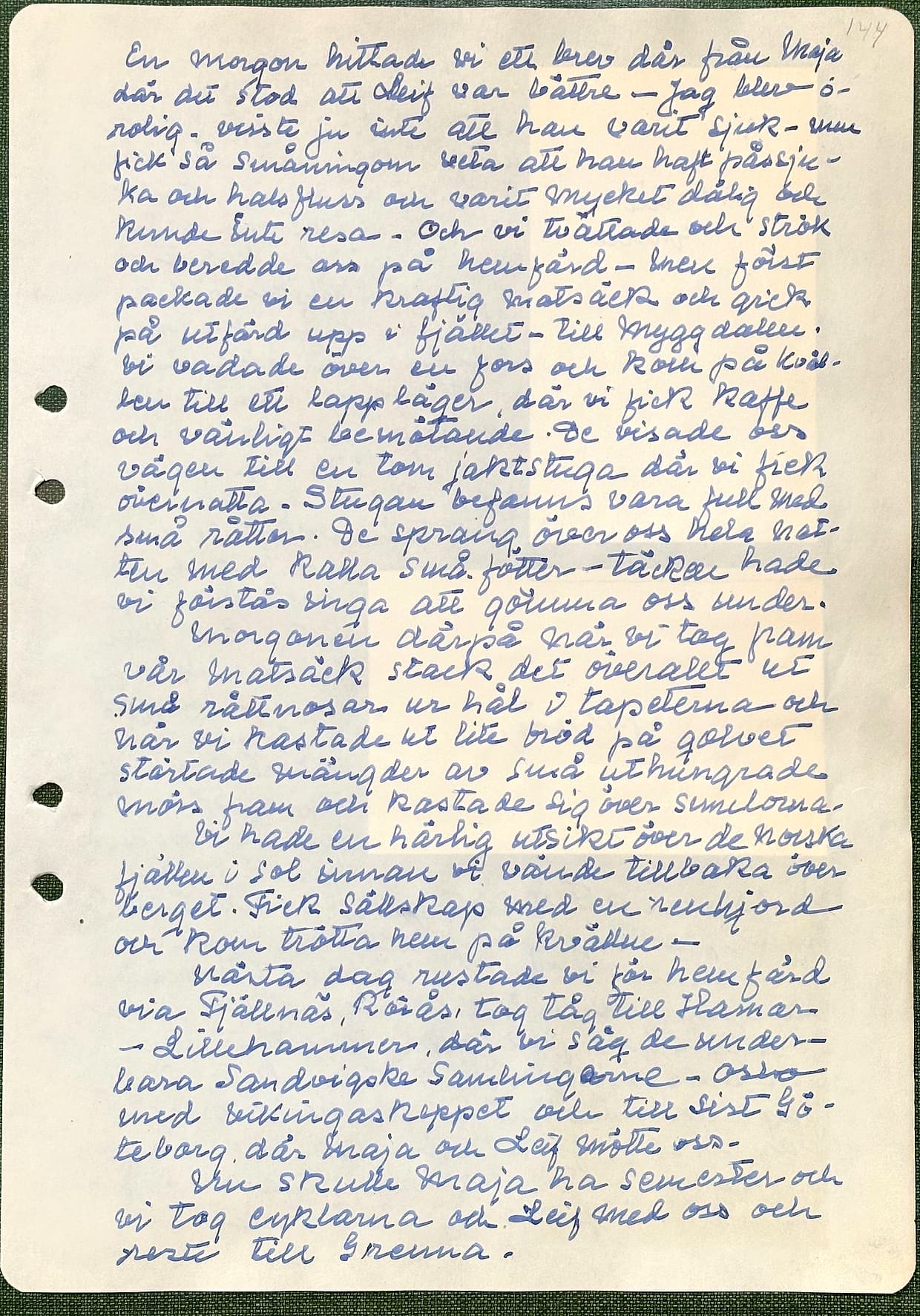 Fotograferad dagbokssida 213. Sidans text är återgiven under bilden.